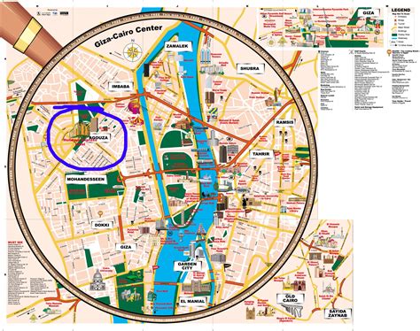 Cairo tourist map - Cairo attractions map (Egypt)