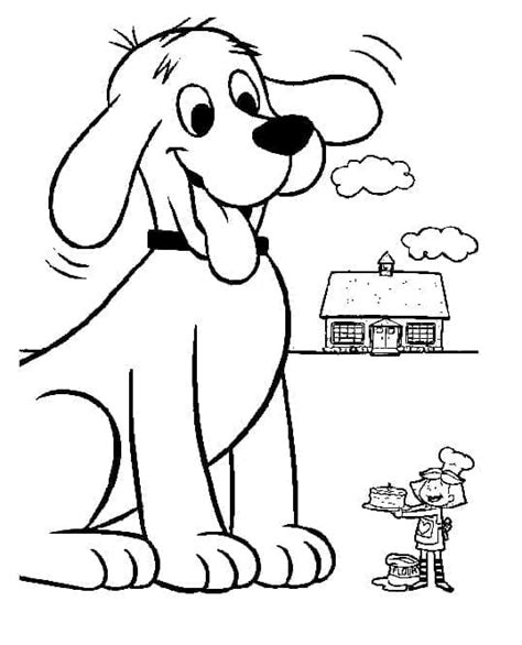 Clifford with Emily Elizabeth coloring page - Download, Print or Color Online for Free