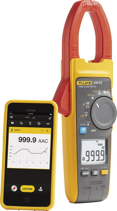 Fluke 376 FC Handheld multimeter, Clamp meter Digital CAT III 1000 V ...