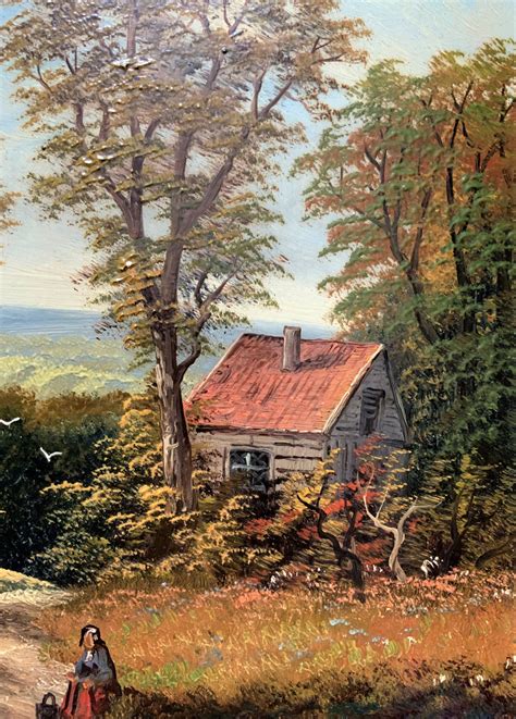 Fine Original Early 20thc Antique Country Cottage Landscape Oil Painting Signed | 645681 ...