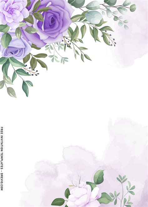 10+ Beautiful Purple And Light Blue Roses Birthday Invitation Templates ...