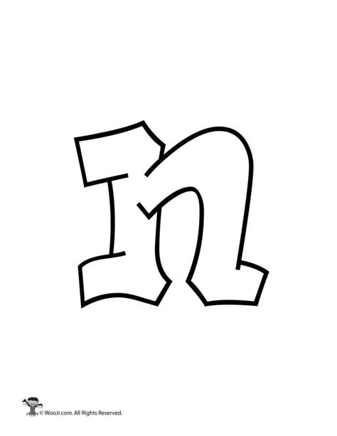 Graffiti Lowercase Letter n | Woo! Jr. Kids Activities : Children's Publishing | Graffiti text ...