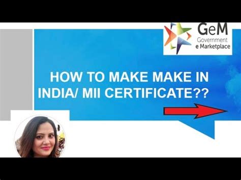 Make in India/ MII certificate-Kaise banaye??? #gemportal #gem # ...