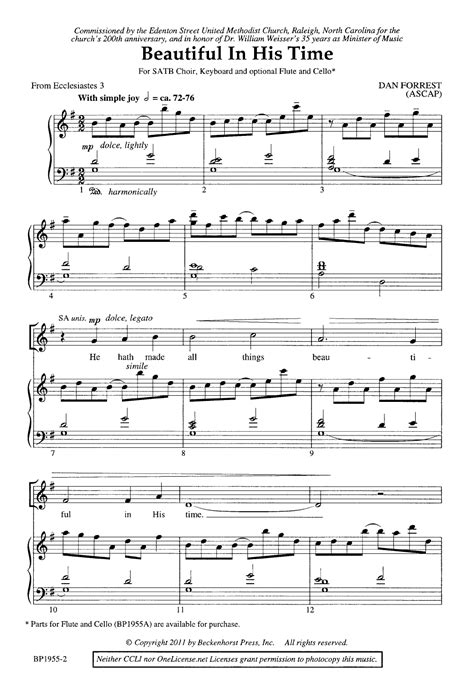 Beautiful in His Time (SATB ) by Dan Forrest| J.W. Pepper Sheet Music Choral Sheet Music, Choir ...