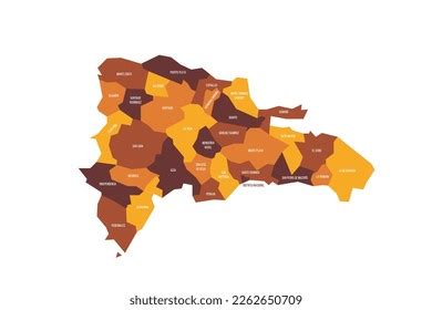 Dominican Republic Political Map Administrative Divisions Stock Vector (Royalty Free) 2262650709 ...