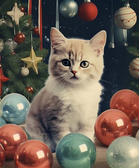 Christmas Cat Art Free Stock Photo - Public Domain Pictures