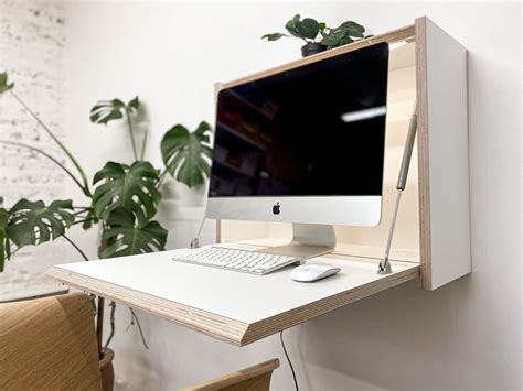 Home Office Desk 21.5 Monitor Desk Modular Desk Work Space | Etsy in 2021 | Space saving desk ...