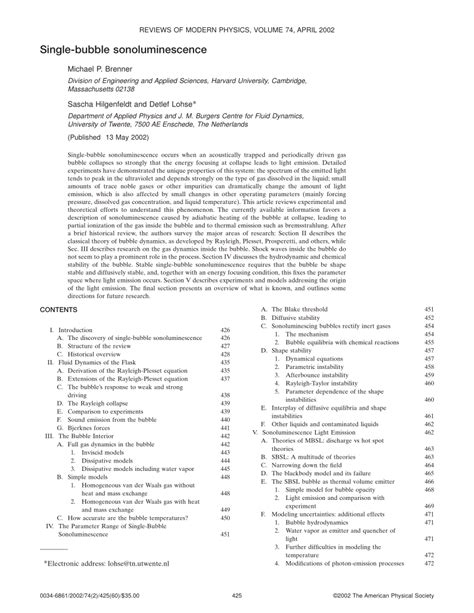 (PDF) Single-Bubble Sonoluminescence