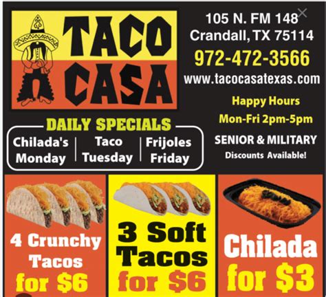 Updated Taco Casa Menu Prices + Coupons (2023)