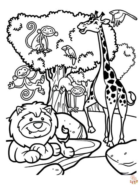 Fun and Free Safari Coloring Pages for Kids | GBcoloring