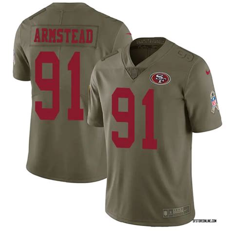 Youth San Francisco 49ers Arik Armstead Olive Limited 2017 Salute to Service Jersey By Nike