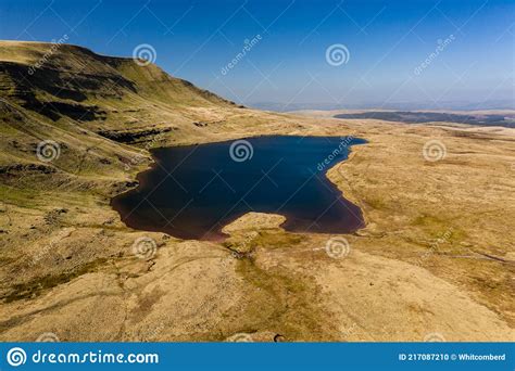 Aerial View Of A Beautiful Glacier-formed Lake At The Foot Of A ...