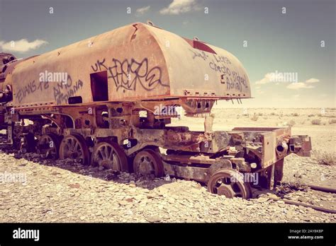 Train cemetery in Uyuni, Bolivia Stock Photo - Alamy