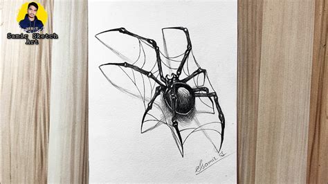 spider 🕷Drawing with pencil step by steps - YouTube