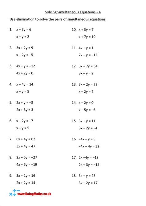 How To Solve Simultaneous Equations Gcse Maths - Tessshebaylo