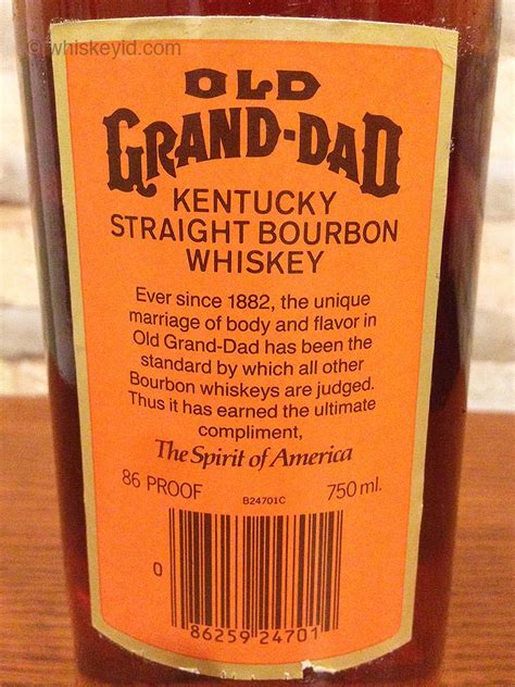 old_grand_dad_86_proof_back_label | whiskey id - identify vintage and ...