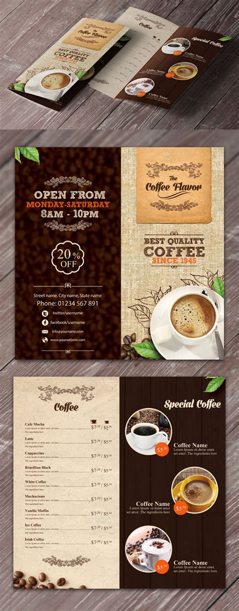 15 Refreshing Coffee Shop Brochure Designs | Naldz Graphics