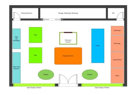 the floor plan for an office with several different colors and shapes ...