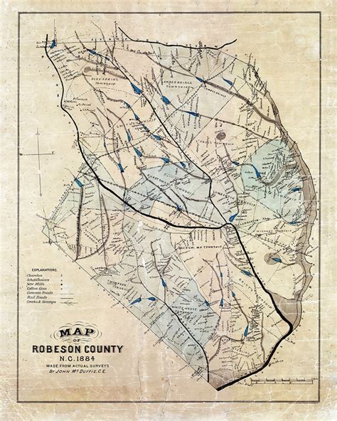 1884 Map of Robeson County North Carolina - Etsy