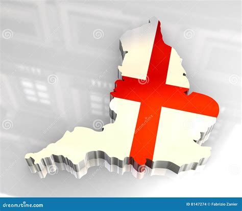 3d flag map of England stock illustration. Illustration of country ...