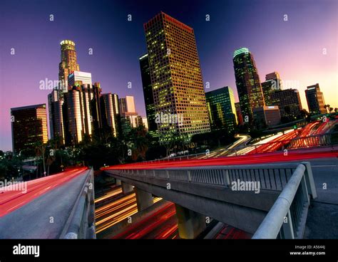 Downtown Los Angeles Skyline Los Angeles Los Angeles County California United States USA Stock ...