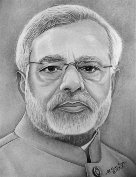 Pencil Sketch Of Narendra Modi - Desi Painters