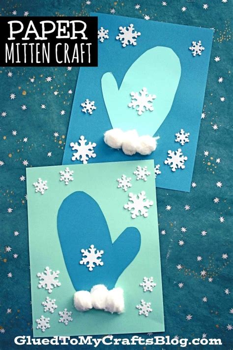 Toddler Made Paper Mitten Craft