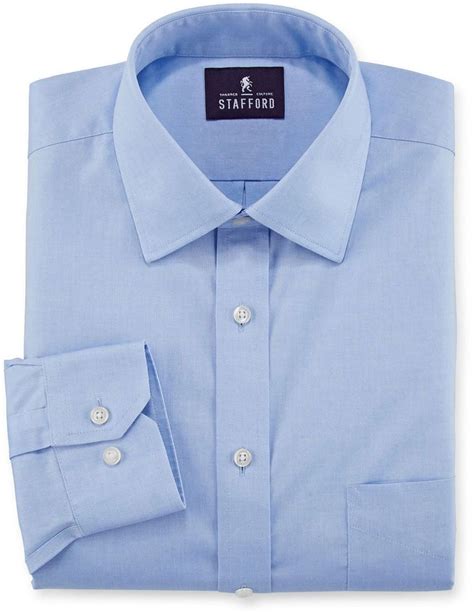 Stafford Mens Non-Iron Cotton Pinpoint Oxford Big and Tall Dress Shirt ...