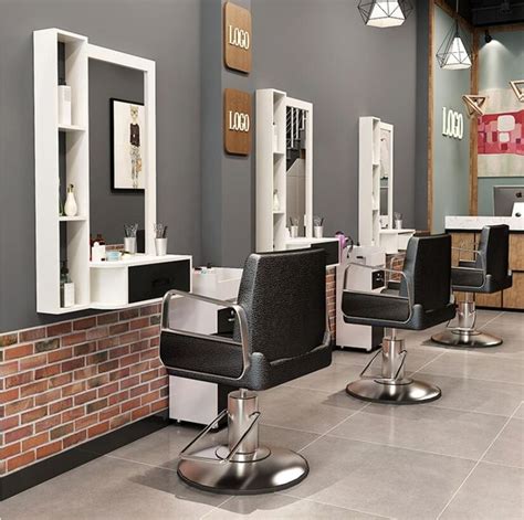 New Hair salon mirror hair salon mirror table cabinet countertop integrated wall-mounted barber ...