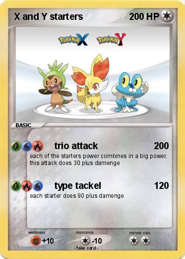 Pokémon X and Y starters 6 6 - trio attack - My Pokemon Card