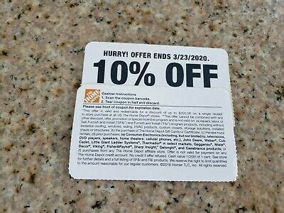 Home Depot Coupon 10% valid until 03/23/2020... | Home depot coupons, Home depot, Depot