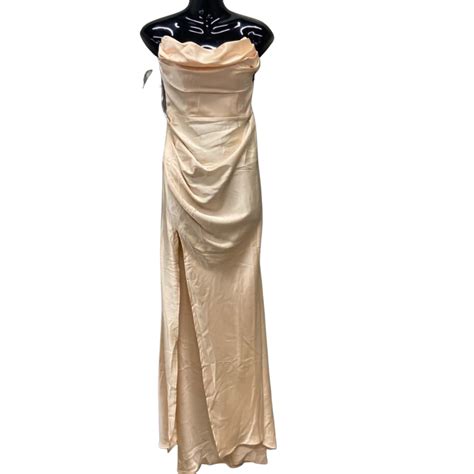 thatssofetch Womens Size 14 Bridesmaid Dress / Formal Dress / Maxi Dress / Strapless Cream (s)