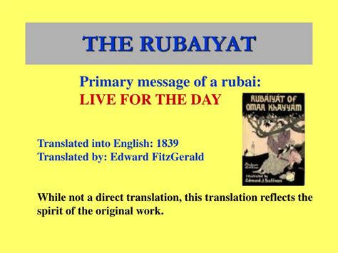 PPT - THE RUBAIYAT PowerPoint Presentation, free download - ID:7060100