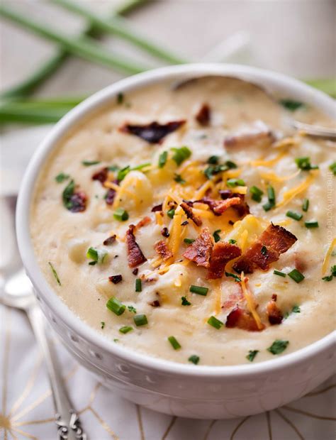 Skinny Slow Cooker Potato Soup | Thick, creamy and rich, yet ...