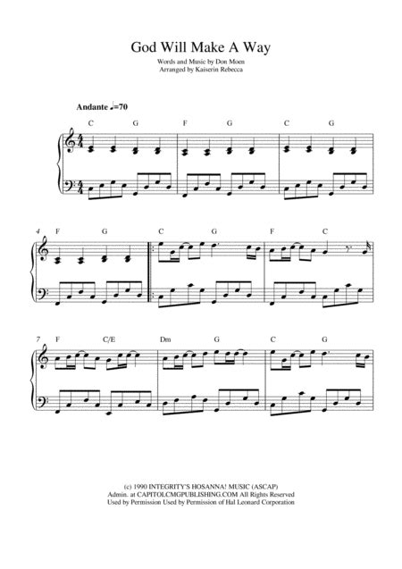 God Will Make A Way Sheet Music | Don Moen | Easy Piano