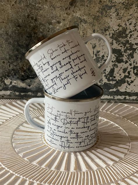 Crooked Halo - Journey “Small town Girl” Lyrics Metal Mug – Jenny's Gift Baskets