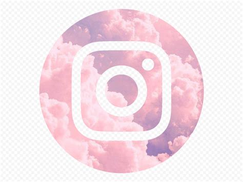 HD Round Pink Cloud Aesthetic Instagram IG Logo Icon PNG | Citypng