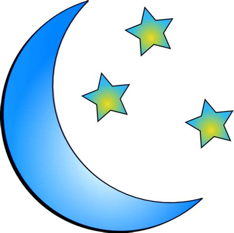 Ftestickers Stars Moon Crescent Blue - Moon Clipart - Full Size Clipart (#2198194) - PinClipart