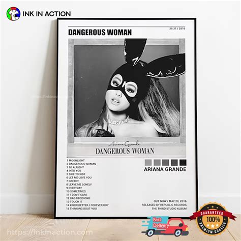 Ariana Grande Dangerous Woman Album Cover Poster - Ink In Action