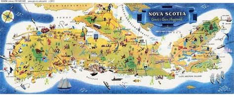 Illustrated Map of Nova Scotia Tourist Attractions from 1960