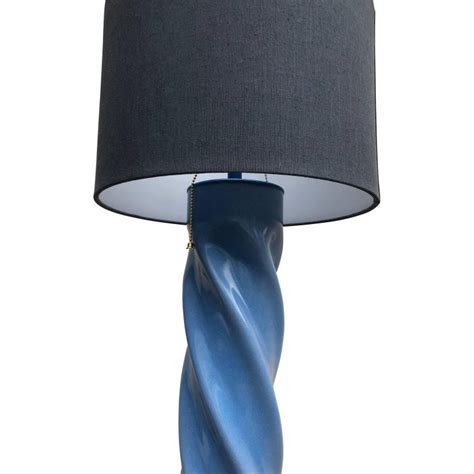 Blue Mid-Century Modern Twisted Floor Lamp at 1stDibs