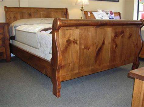 Rustic Pine Queen Sleigh Bed - Solid Wood Mennonite Furniture Hart's ...