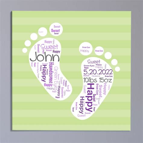 Personalized Baby Girl Word Art Canvas | GiftsForYouNow