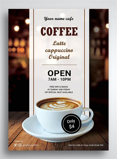 Coffee Shop Promo Flyer Template | Coffee poster design, Cafe posters, Coffee design