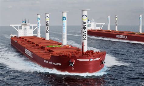 Mechanical rotor sails harness the renewable power of the wind to propel ships