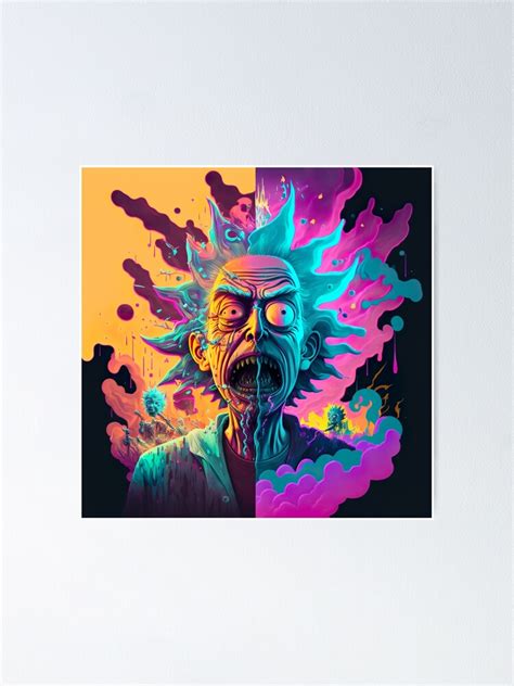 "Rick And Morty Psychedelic Artwork Colorfull" Poster for Sale by ...