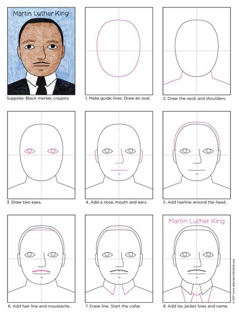 martin luther king jr drawing step by step - beachlineartillustration