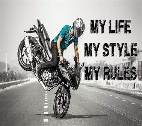 Stunt bike, bike, blue, life, my, rules, sayings, signs, stunt, style, HD wallpaper | Peakpx