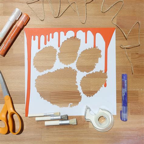 Clemson Tigers Paw Logo Stencil | Stencil Stop