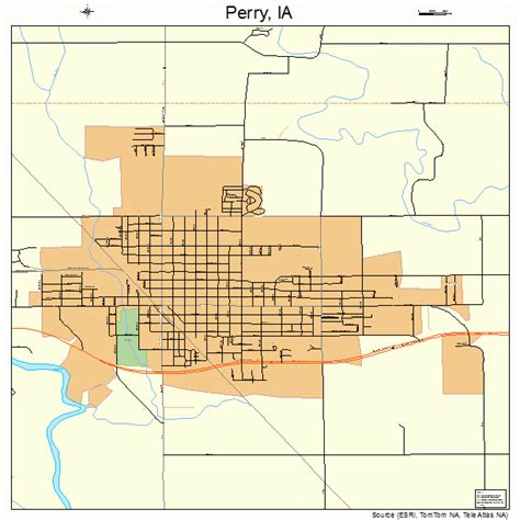 Perry Iowa Street Map 1962355